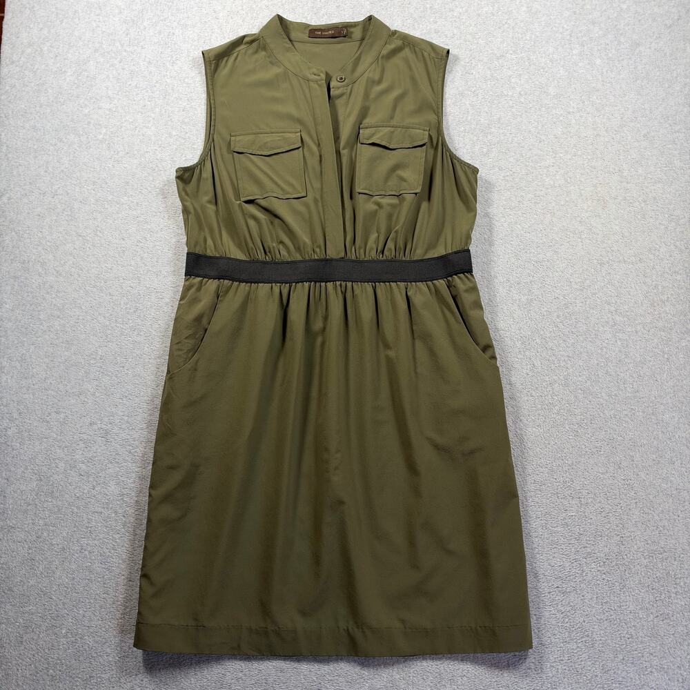 Vintage The Limited Shirt Dress LG Olive Green Sleeveless Utility Safari Travel